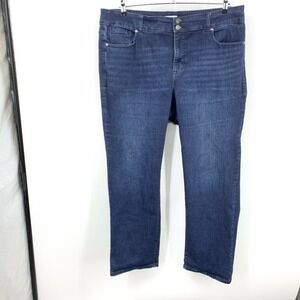 Lane Bryant Women Size 22 Jeans Dark Wash Pants Straight Leg Stretch Slimming